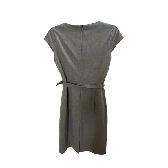 Calvin Klein Dark Gray Sheathed belted Midi dress sz 6P professional classy wdng - Picture 5 of 5